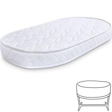 Imagem de Colchão para Moisés Oval de Berço Infantil Bebê Antialérgico 138x68x10cm - bf Colchões