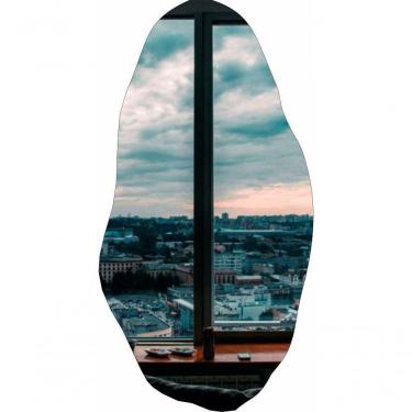 Imagem de Espelho Orgânico Retangular Oval Médio Tamanho:90x60 E05