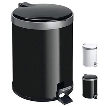 Imagem de Lixeira 12 Litros com Pedal em Polipropileno Preto Brilhante VIEL | Aro Prata Removível para encaixar e esconder o saco de lixo | Ideal para Cozinha, Banheiro, Escritório e Área Externa.