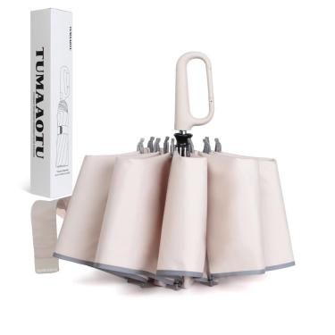 Imagem de Guarda-chuva qwb tumaaotu invertido à prova de vento 116 cm com mosquetão