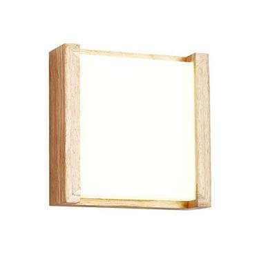 Imagem de HOSETEON Candeeiro de parede ng, 14W Luz de parede LED moderna, abajur acrílico arandela de parede de madeira, luminárias de parede interna r Corredor g Salão de quarto Luzes de lavagem de parede