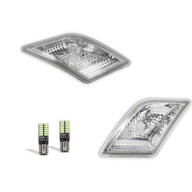 Imagem de MODIPIM Marcador lateral frontal transparente com luzes LED azul gelo para Benz W204 C250 C300 C-Class 2008-2011