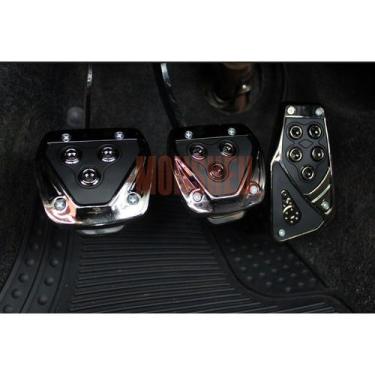 Imagem de Kit Pedaleiras Esportivas Acessórios Carros Corrida Universal 3 Peças 