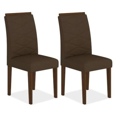 Imagem de Kit 2 Cadeiras Estofadas Everest Comfort Imbuia/suede Marrom - M.a Imbuia/suede Marrom