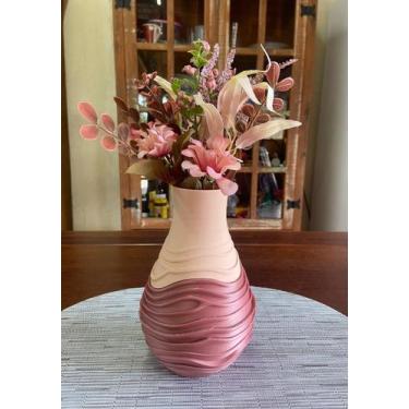 Imagem de Vaso Jarro Decorativo  Duo  Bipartido  Plástico  Flores Secas  20 cm -