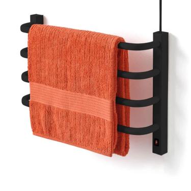 Imagem de Toalheiro Térmico Pequeno Preto 110v Fio Superior Direito