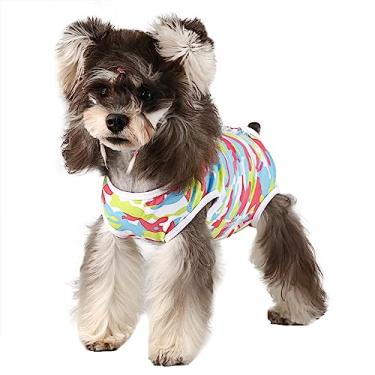 Imagem de Etdane Fraldas para cães, calcinhas higiênicas para animais de estimação, macacão para fêmeas e cães machos, camuflagem/GG