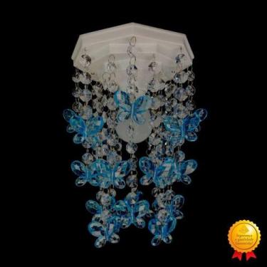 Imagem de Quartinho De Bebê Menino Infantil Luminária Borboleta Azul - Lustres S