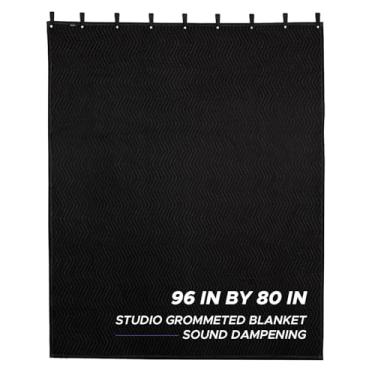 Imagem de Starfavor Cobertor grande de amortecimento de som 243.8 cm x 203.2 cm cobertor resistente à prova de som com ilhós de metal cancelamento de ruído estúdio cortina de absorção de som/bloqueador de luz