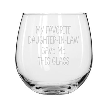 Imagem de Taça de vinho para presente de vinho tinto ou branco My Favorite Daughter In Law Gave Me This Glass Funny For Father In Law (473 ml Stemless)