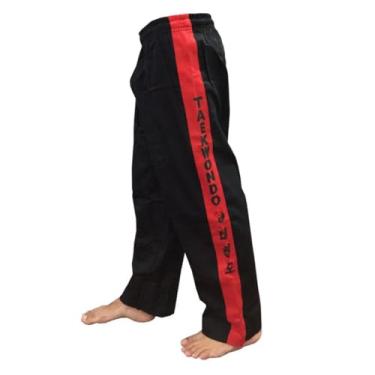 Imagem de Calca Treino Taekwondo Brim Infantil e Adulto - Preta - Ariran (A3 - até 1,80m)