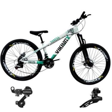 Imagem de Bicicleta Aro 26 Vikingx Aluminio Tuff 25 Mtb 24v Cambio Shimano Diant