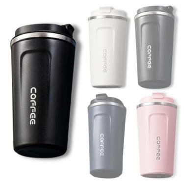 Imagem de Caneca Copo Térmico Coffee Para Café Chá Cerveja Inox Com Tampa Anti-vazamento 510ml Parede Dupla (Verde)
