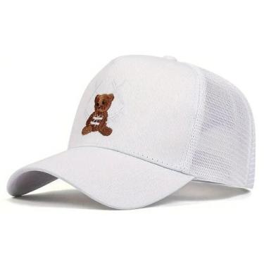 Imagem de Boné de Beisebol Unissex com Bordado de Urso - Ajustável, Primavera/Ve