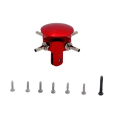 Imagem de simhoa Cabeça de rotor RC com parafusos resistentes a rasgos, fácil de instalar, alumínio resistente, reparo funcional premium para substituição K124 K170, Vermelho