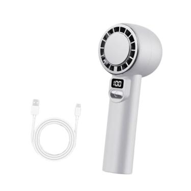 Imagem de IEUDNS Ventilador de mão, ventilador pessoal, 100 velocidades, ajustável, moderno, versátil, portátil, resfriamento de ar para viagens e atividades ao ar, Branco