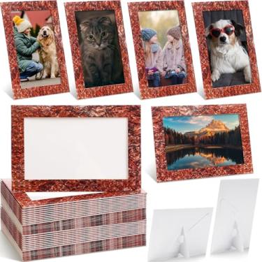 Imagem de Geelin 50 molduras de papel, 10 x 15 cm, molduras verticais rústicas, presentes perfeitos para exibição de parede e mesa, decoração de casa ocidental, casamento, aniversário de aniversário