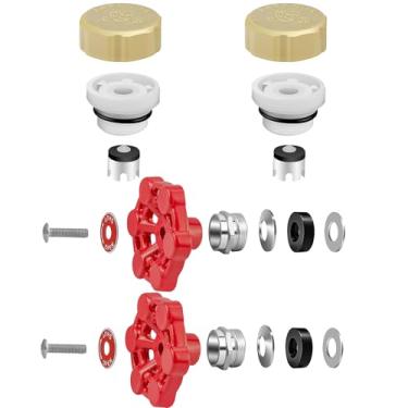 Imagem de Jingzan 2 conjuntos de kit de reparo de torneira externa, ASSE 1019-A kit de substituição de disjuntor a vácuo e manípulo, compatível com válvulas de sillcock anti-sifão sem gelo e hidrante de parede