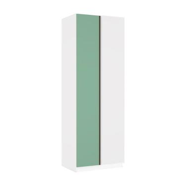 Imagem de Guarda Roupa Canto 1 Porta 80cm Branco Com Verde Jade