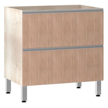 Imagem de Balcão Sem Tampo 80cm Misto Basculante Lis Legno Crem e Cumaru