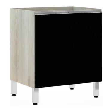 Imagem de Balcão Sem Tampo 70cm Lis Legno Crem e Preto Tx