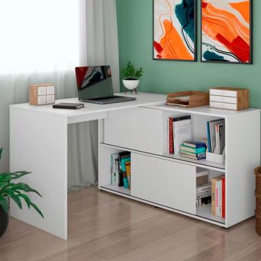 Imagem de Mesa Artany Mingle Com 2 Portas Mdp 15 Mm Branco
