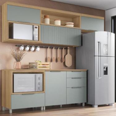 Imagem de Cozinha Completa Marquesa 5 Peças 4 Portas 4 Gavetas 3 Nichos 100% MDF