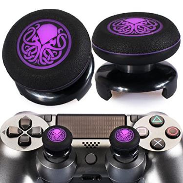 Imagem de PlayRealm Extensor De Joystick Fps E Capa Silicone Com Impressão Em Borracha, 2 Conjuntos Para Controle Ps5 Dualsense Ps4 (Cthulhu Secret)