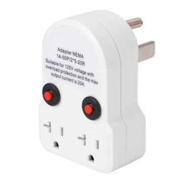 Imagem de ONETAK Nema 14-50P Para 2 Tomadas 5-15R 5-20R Interruptor Protetor De Sobrecarga 120V 50 Amperes Plugue Macho 4 Pinos 20 3 Tomada Fêmea Gerador Soldador Secador Carregador Ev Cabo Alimentação Adapta