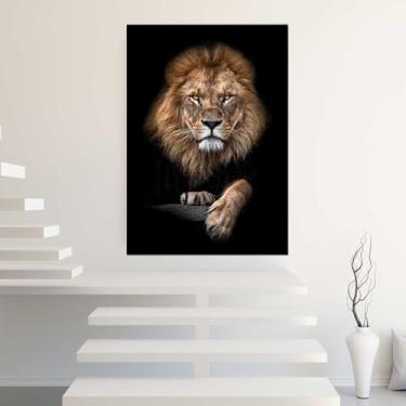 Imagem de Quadros Decorativos com Moldura Abstrato Marrom e Bege Sala Quarto Kit Conjunto 2