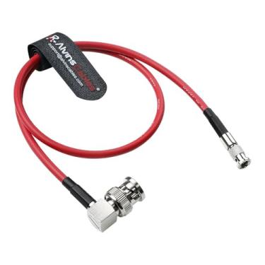 Imagem de Alvin's Cables Cabo micro BNC para BNC 12G-SDI de alta velocidade 4K UHD cabo coaxial de vídeo BNC de ângulo reto 75 Ohm ultramacio, para monitor Blackmagic Video Assist de 5 polegadas, vermelho 50 cm