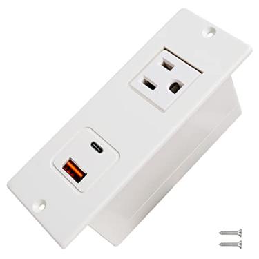 Imagem de 4 LEAF Filtro De Linha Embutido Usb C 20 W Pd, Carregamento Rápido, Tomada Mesa Tipo 1/2, Montagem Embutida Rápida, Cabo Extensão Longo Para Sofá-Cama E Dormitório (Branco)
