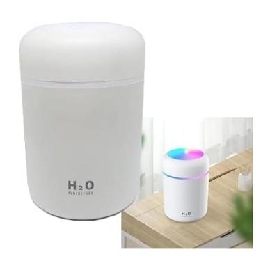 Imagem de Umidificador H2O Lumen, Difusor de Ar USB 300ml, LED Multicolor, Branco