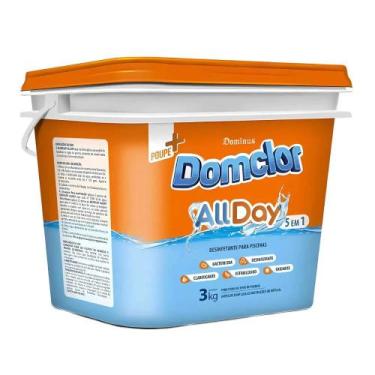 Imagem de Cloro Granulado Para Piscina 5 em 1 Balde 3kg Multifunção Domclor Prem
