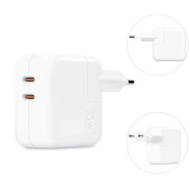 Imagem de Carregador Turbo 35w Duas Entradas Tipo C para Smartphone Tablet e Fon