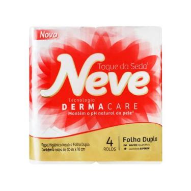 Imagem de Papel Higiênico 30m Folha Dupla Neve com 4 Rolos