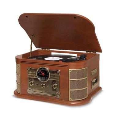 Imagem de Vitrola Raveo Spazio - Toca discos, Rádio FM, CD, USB, SD Card, K7, Bluetooth