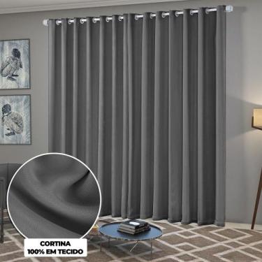 Imagem de Cortina Solaris Blackout de Tecido 4m x 2,50m com Ilhós Cromado - Paul