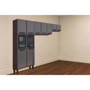 Imagem de Cozinha Modulada Bertolini Estilo 3 Peças (2Aéreos+1Paneleiro) CPT92 Cinza/Grafite-Bertolini