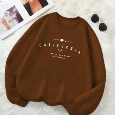 Imagem de Blusa de Frio Unissex GOLA CARECA Estamp California Golden State Inver