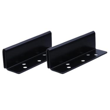 Imagem de Mewutal 2 peças de ferragens de estrutura de cama preta para poste de cama com gancho duplo suportes de metal resistentes para moldura