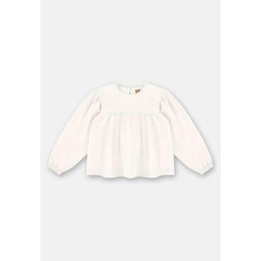 Imagem de Blusa Infantil Feminina em Meia Malha com Franzido Up Baby, Off, White