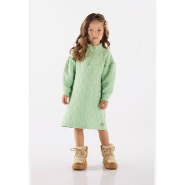 Imagem de Vestido Florido em Matelassê para Menina Up Baby, Verde, 12