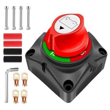 Imagem de GOGONFLY Interruptor de bateria 12-48 V Corte de energia da bateria Interruptor mestre de desconexão Isolador Interruptor de corte para barco marinho carro caminhão acampamento trailer veículos (ligado/desligado)