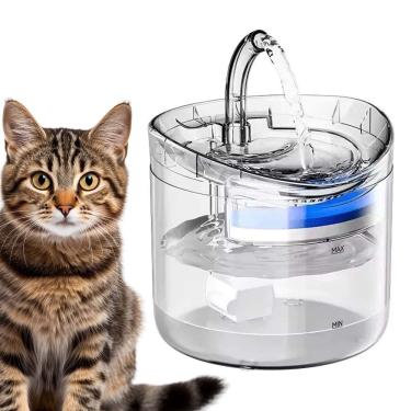 Imagem de Fonte Bebedouro Agua Gato Pet Cachorro Gatinho 2 Litros Transparente Silenciosa Usb Automatica Animais Estimaçao