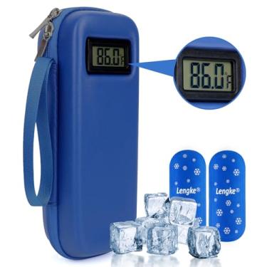 Imagem de WIBOND Estojo De Viagem Para Insulina Com Visor Temperatura - Refrigerado Medicamentos, Refrigerador Diabéticos 2 Bolsas Gelo Nylon (Azul), H2_Blue
