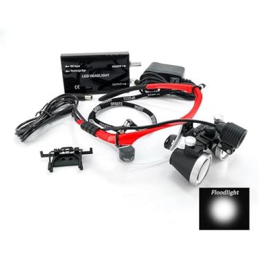 Imagem de Lupas Dentais Ti-fog Com Luz Lupa Cirúrgica Para Clínica, Lupa Portátil Headbd, Assistência Odontológica Óculos De Lupa Para Cirúrgico, 3.5x, Silver Spotlight