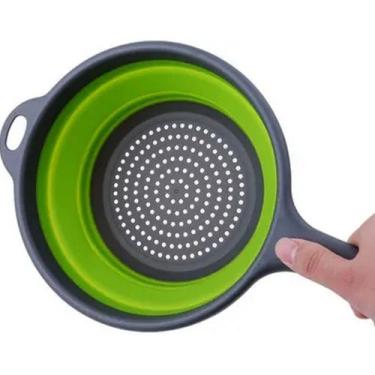 Imagem de Escorredor Retrátil Dobrável de Silicone c/ Cabo 35x20cm - Tesla Store