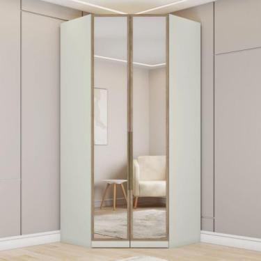 Imagem de Guarda-roupa Closet Canto com Espelho Modulado 2 Portas 3 Gavetas Sele