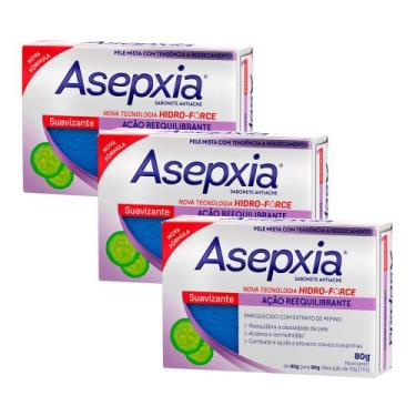 Imagem de Kit 3 Sabonete Asepxia Suavizante Ação Reequilibrante 80g